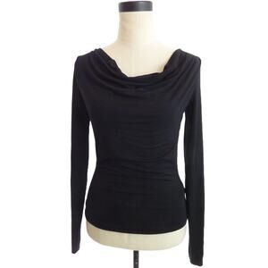 Kookai Black Drape Long Sleeve Top Size 4